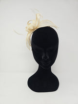 White Gold Looped Feather Hairband Fascinator