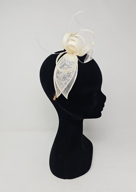 Ivory Looped Feather Hairband Fascinator