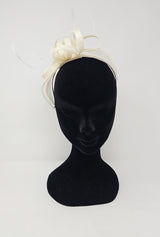 Ivory Looped Feather Hairband Fascinator