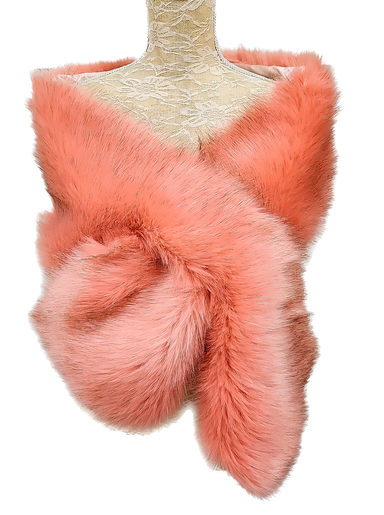 Peach Pink Pink Faux Fur Cape Wrap