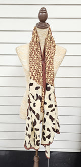 Burgundy & Cream Designer Inspired Scarf