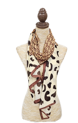 Burgundy & Cream Designer Inspired Scarf