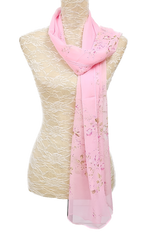 Delicate Flower Chiffon Scarf