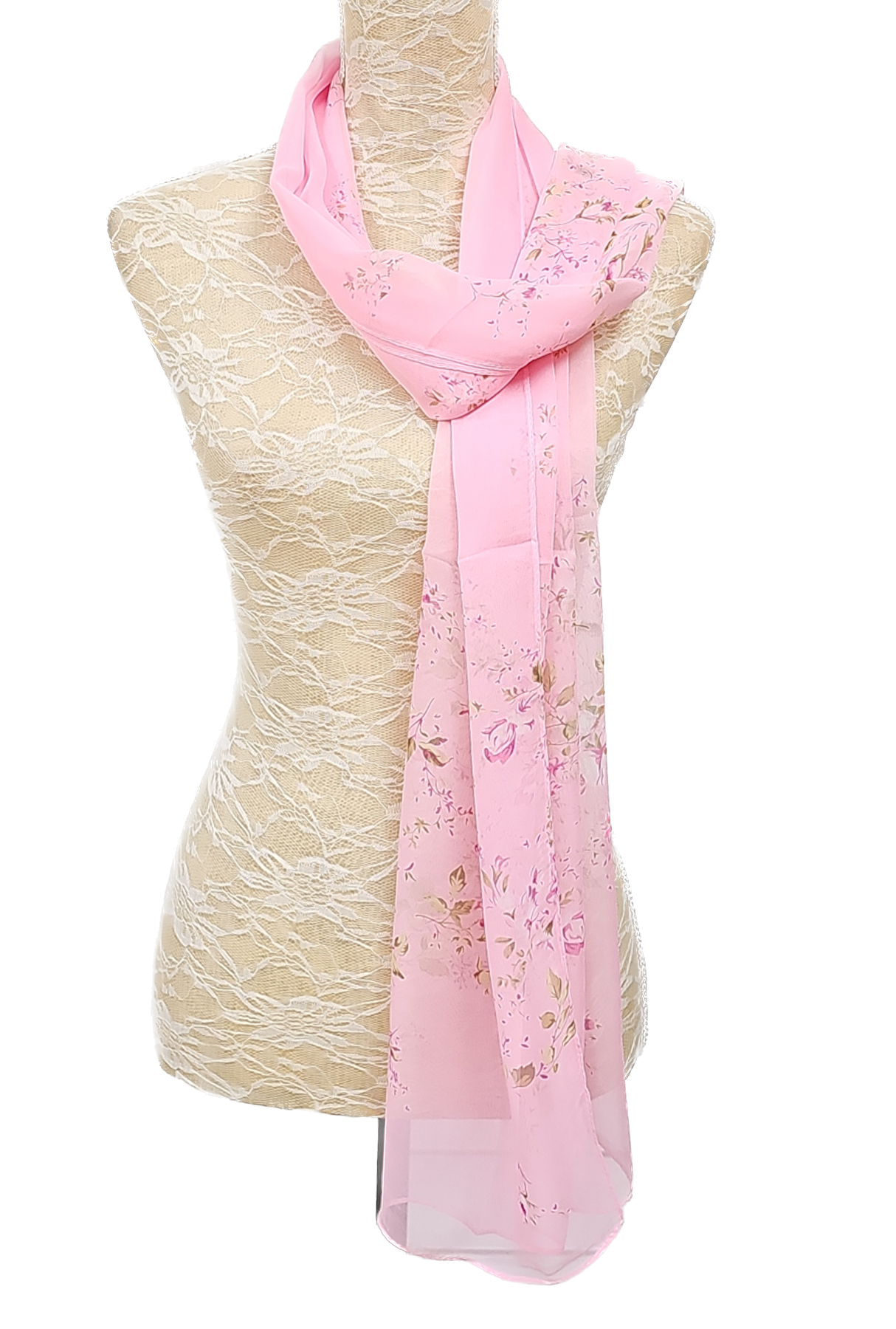 Delicate Flower Chiffon Scarf