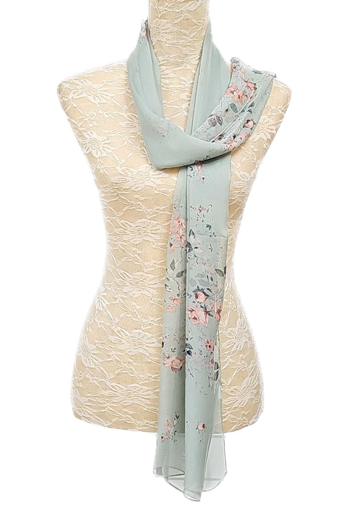 Delicate Flower Chiffon Scarf