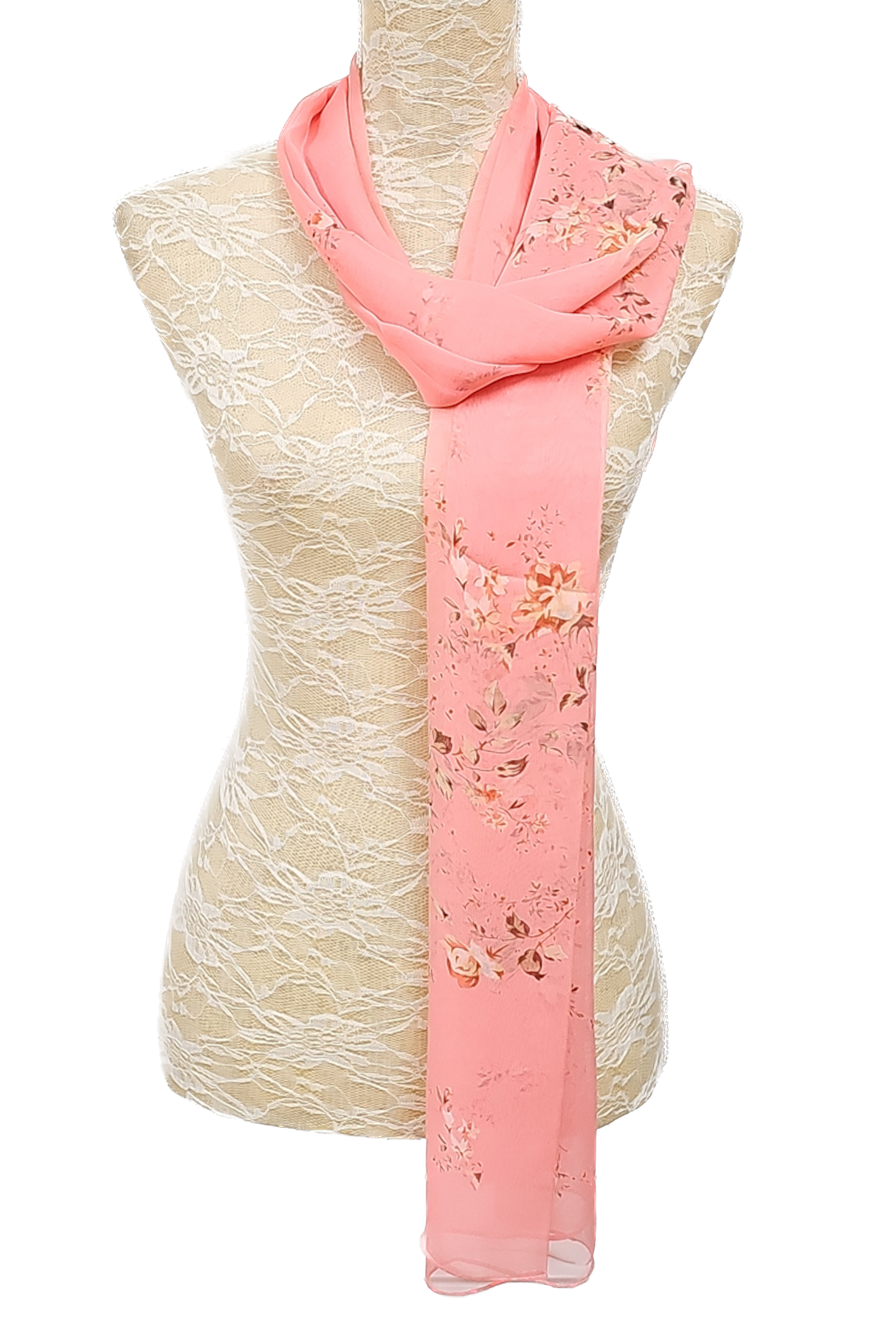 Delicate Flower Chiffon Scarf