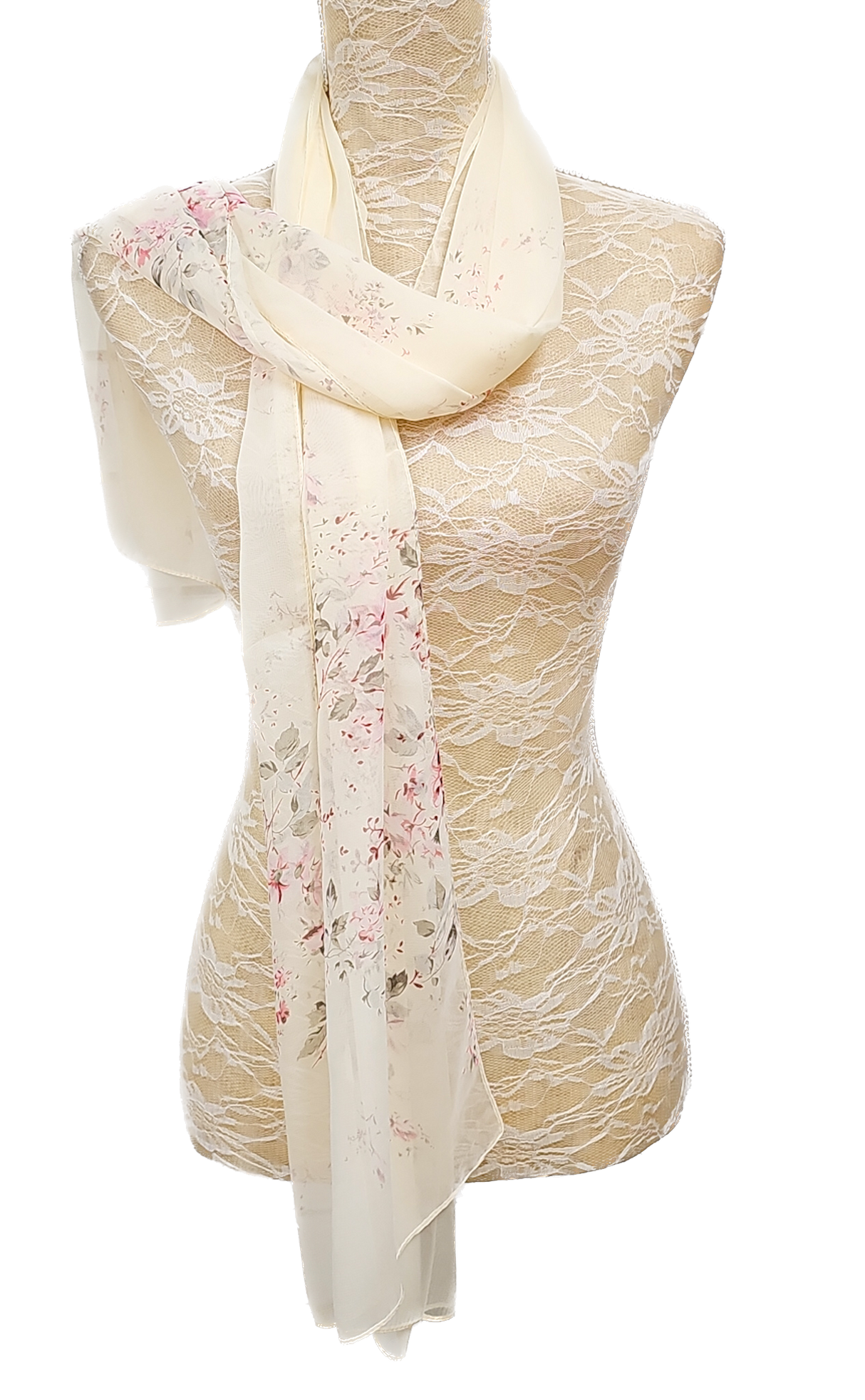 Delicate Flower Chiffon Scarf