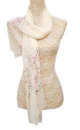 Delicate Flower Chiffon Scarf