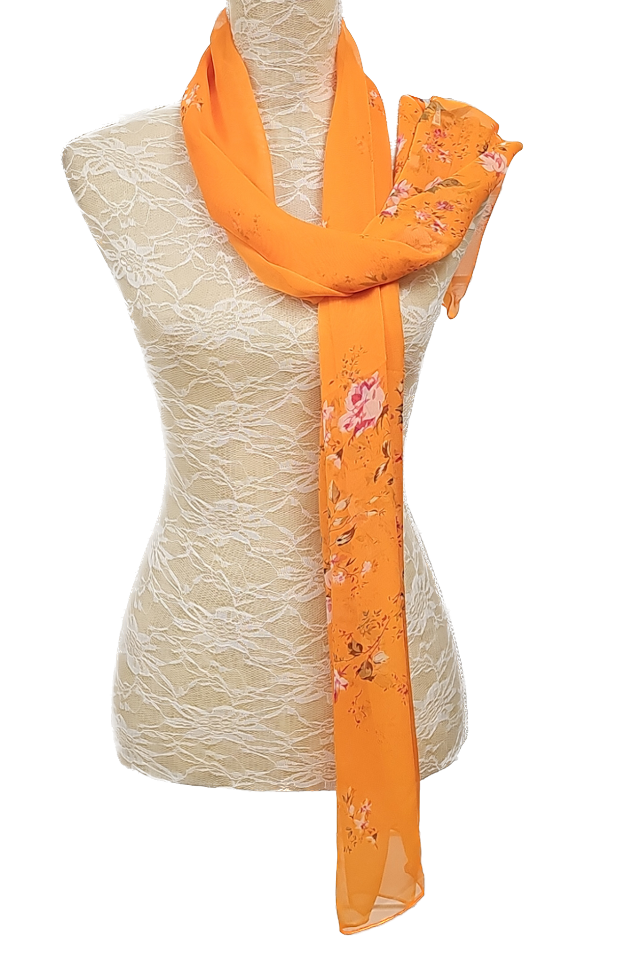 Delicate Flower Chiffon Scarf