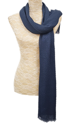 Navy Crinkle Soft Feel Scarf