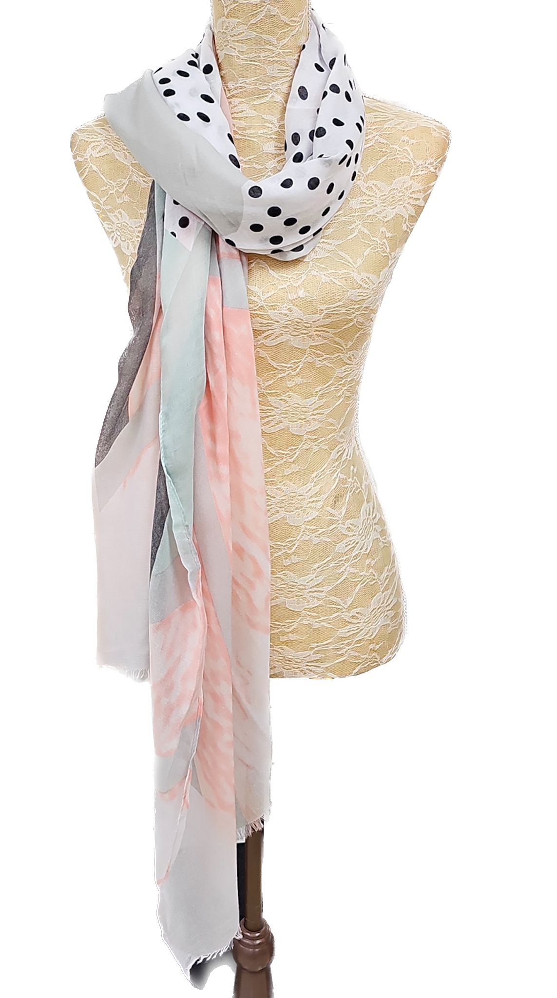 Multi Colour Polka Spot Print Scarf