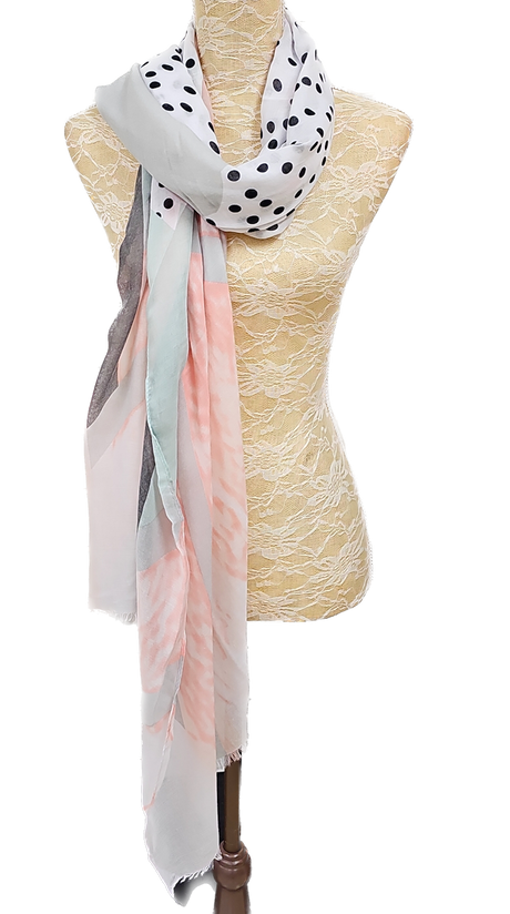 Multi Colour Polka Spot Print Scarf