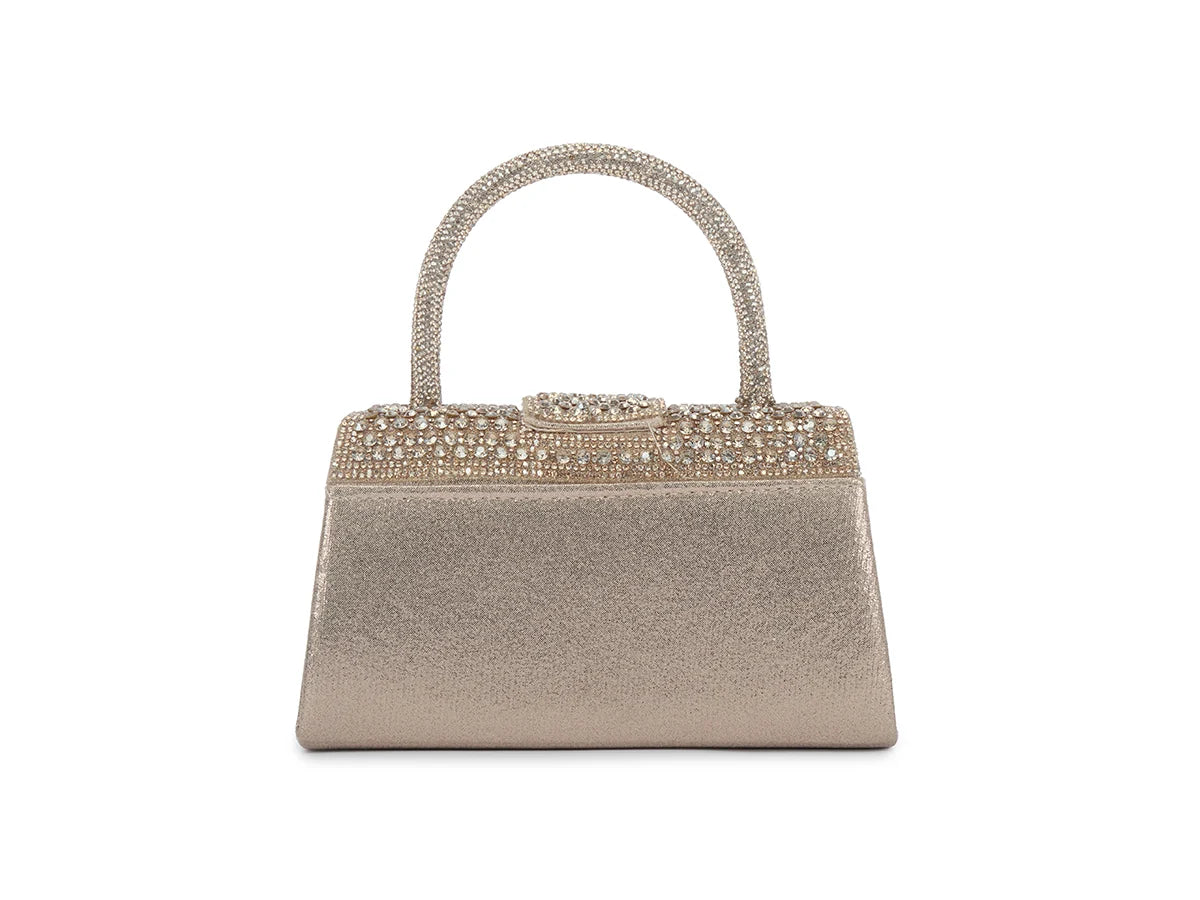 Mini Gold Diamante Tote Handbag