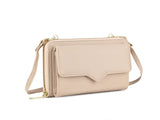Nude Zip Around Wallet Purse With Strap