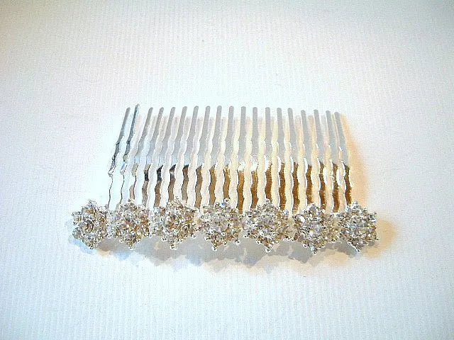 Crystal Silver Hair Slide Comb