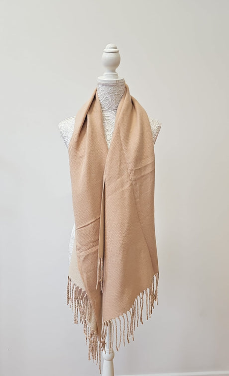 Caramel Beige Cashmere Blend Scarf