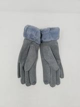 Grey Faux Fur Lined Gloves