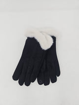 Black & Ivory Fur Lined Gloves