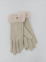 Nude Beige Fur Lined Gloves