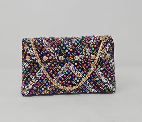 Multi Colour Crystal Bead Mini Handbag