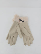 Nude Beige Fur Lined Gloves