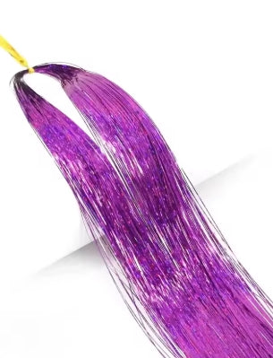 Dream Goddess Synthetic Glitter Hair Tinsel Purple 1 Pack