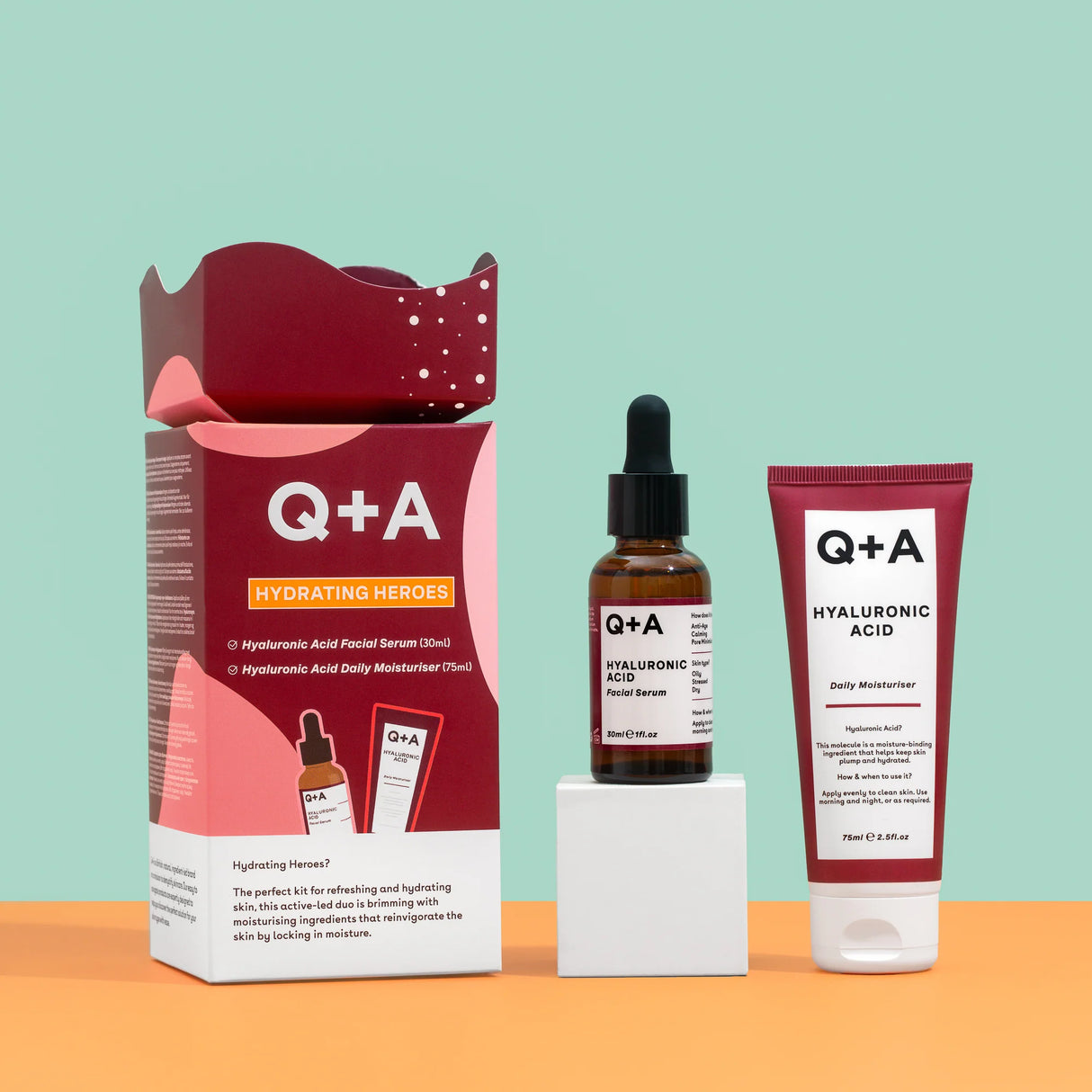 Q+A Hydrating Heroes Moisturiser & Serum Gift Set