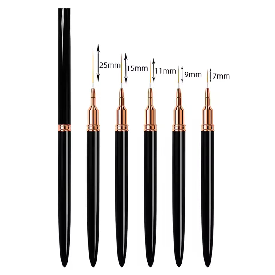 Dream Goddess Nail Art Liner Brushes 5Pcs Black