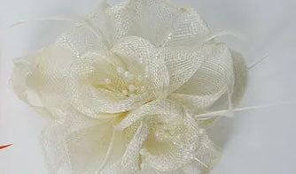 Cream Flower Bud Clip On Fascinator