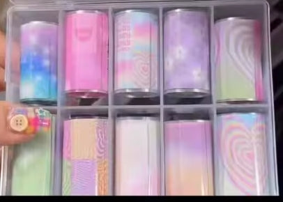 Dream Goddess Nails Foil Transfer Galaxy/Love 10 Pack