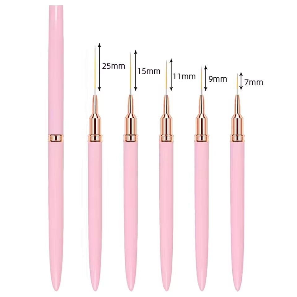 Dream Goddess Nail Art Liner Brushes 5Pcs Pink