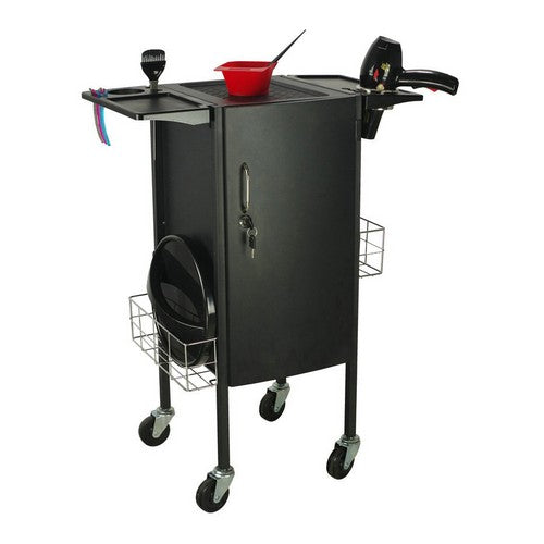 Black Knight Metal Lockable 5 Tray Hairdressing Trolley
