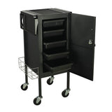 Black Knight Metal Lockable 5 Tray Hairdressing Trolley