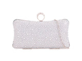Silver Diamanté Jewelled Baguette Clutch Bag