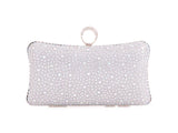 Silver Diamanté Jewelled Baguette Clutch Bag