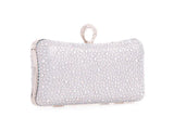 Silver Diamanté Jewelled Baguette Clutch Bag