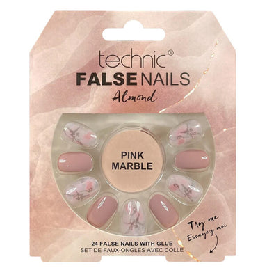 Technic False Nails Almond Pink Marble