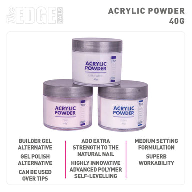 The Edge Nails Acrylic Powder Pink 40g