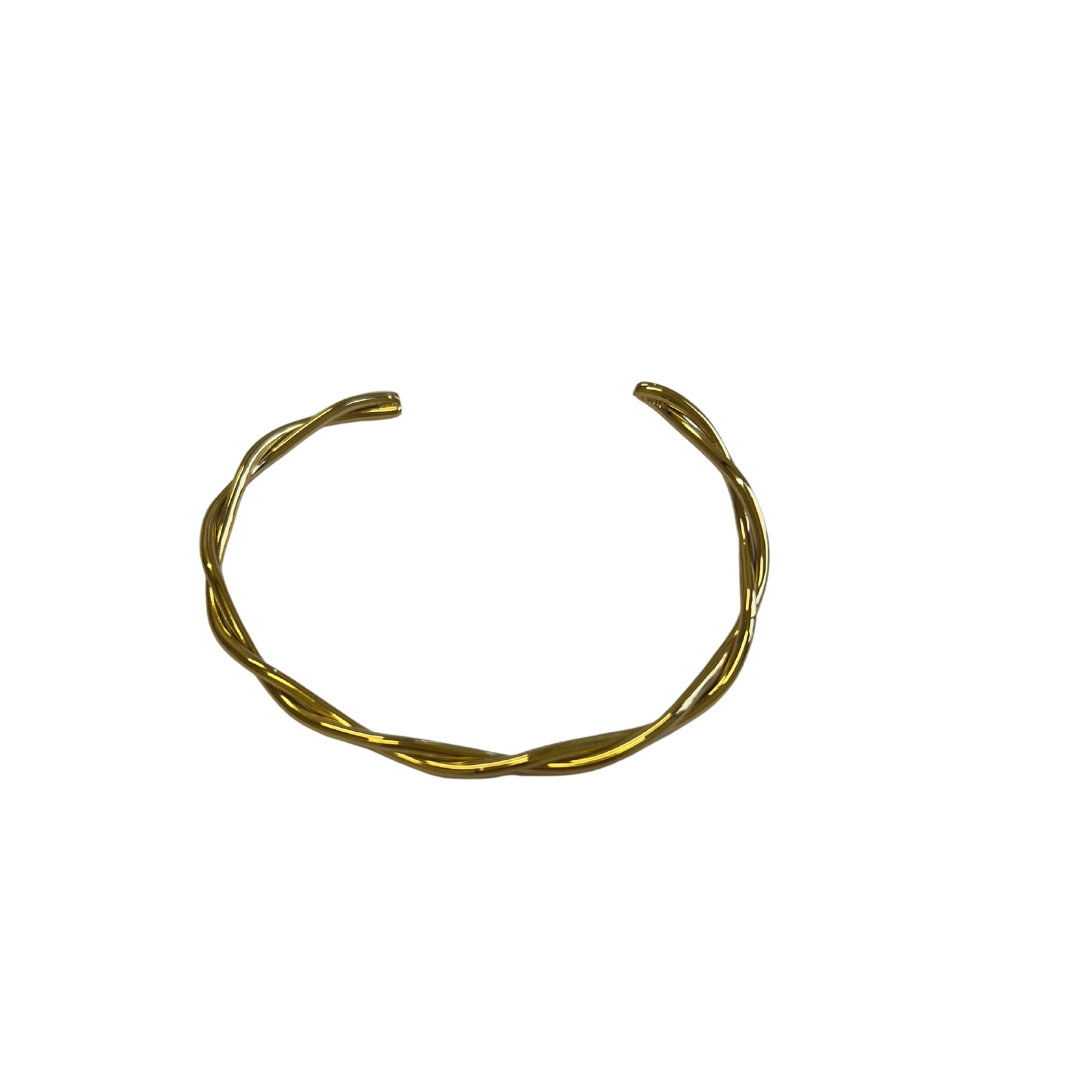 D& X London Vibes 18K Gold Twisted Open Bracelet