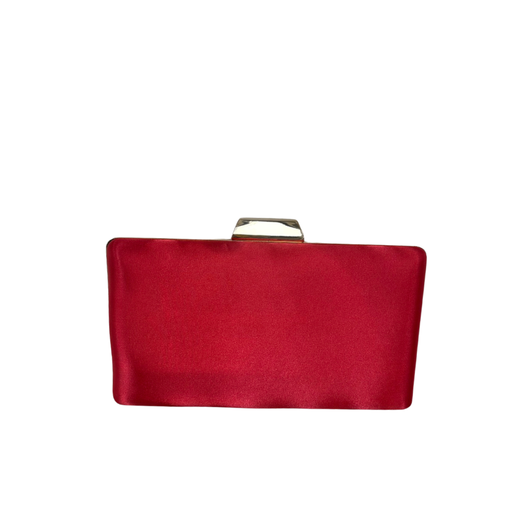 Raspberry Satin Clutch Bag