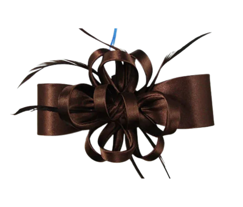 Coffee Brown Bow Shape Slide Hair Clip