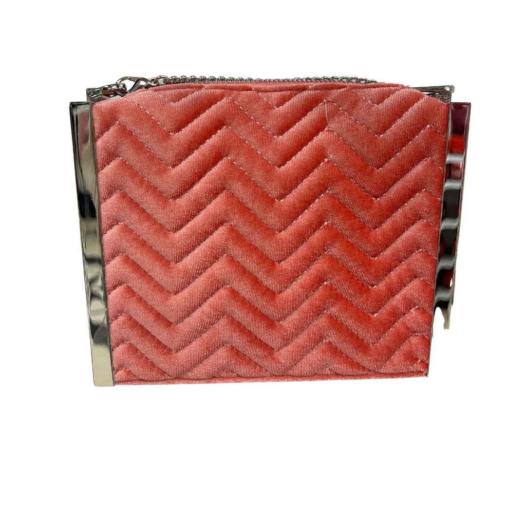 Coral Quilted Satin Box Clutch Bag