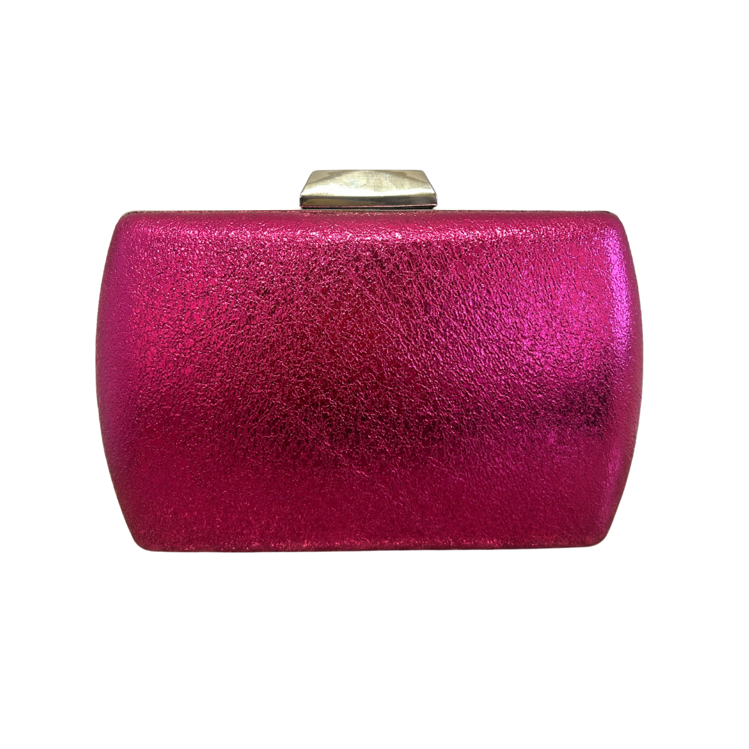 Fuchsia Metallic Pink Shimmer Clutch Bag