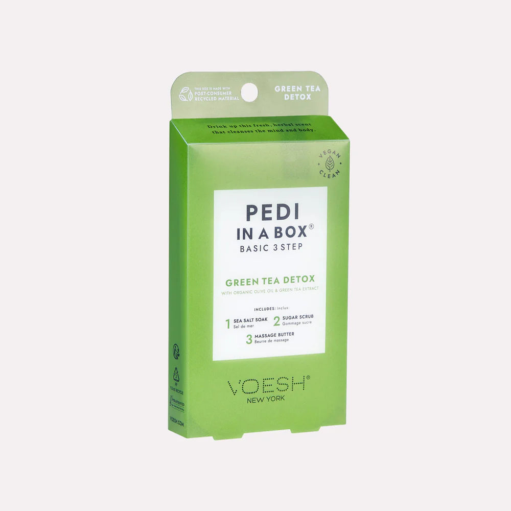 Voesh Basic 3 Step Pedi In A Box Green Tea Detox