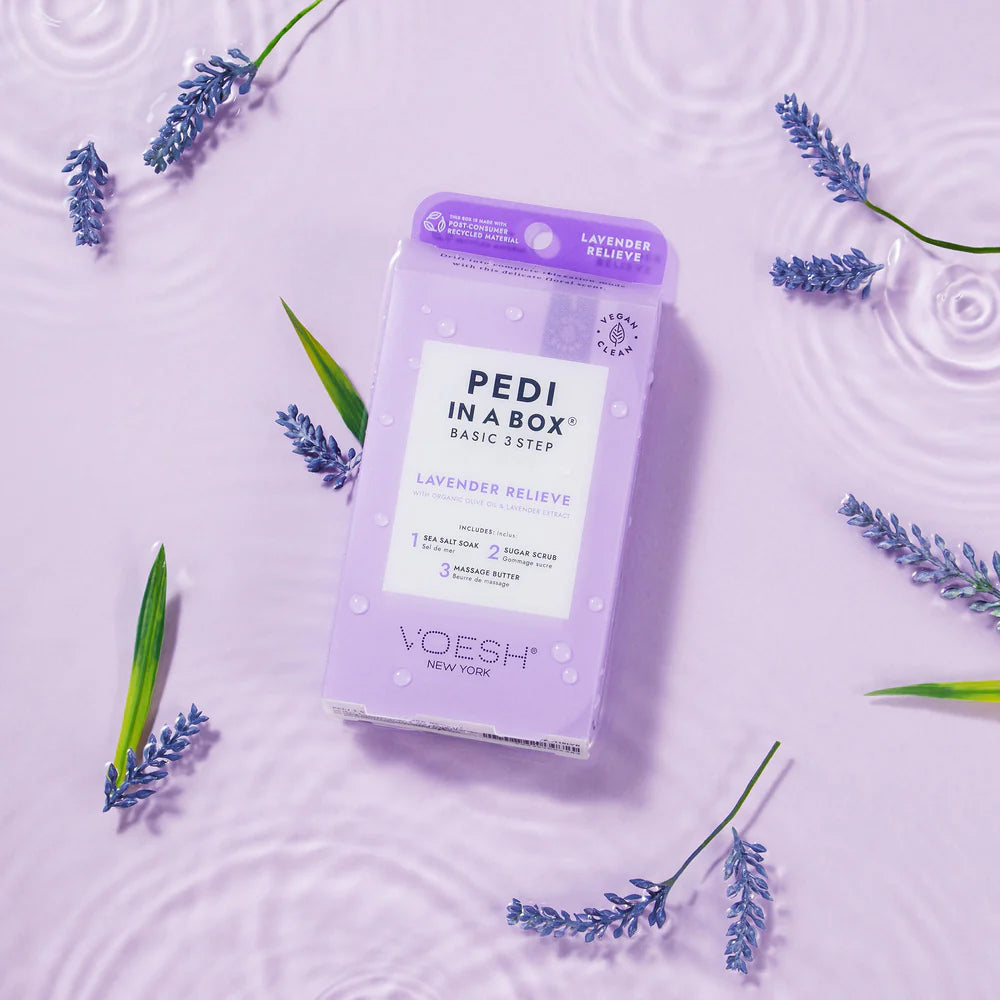 Voesh Basic 3 Step Pedi In A Box Lavender Relieve
