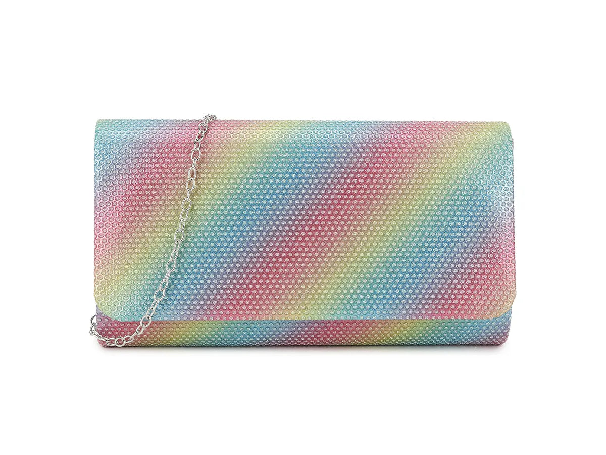 Rainbow Coloured Clutch Bag