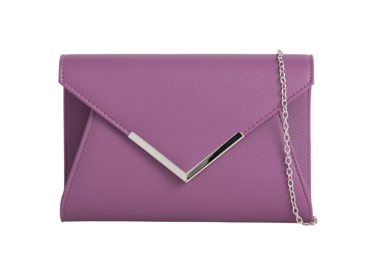 Purple Matte Envelope Clutch Bag