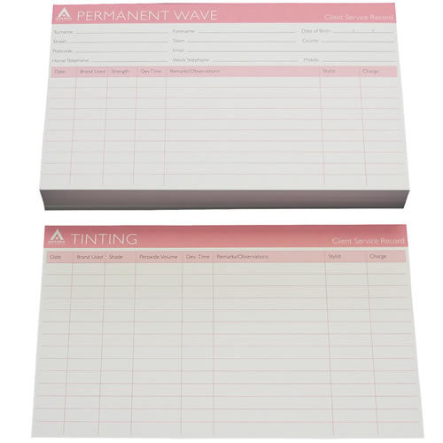 Agenda Permanent Wave/ Tinting  Record Cards (100)