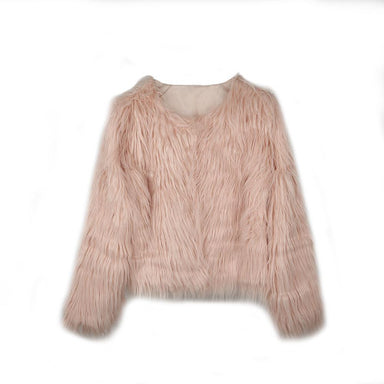 Blush Pink Shaggy Faux Fur Jacket