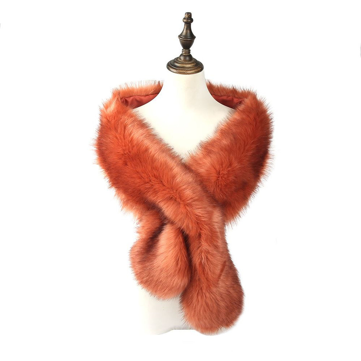 Burnt Orange Faux Fur Scarf